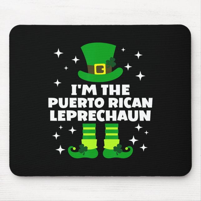 Funny Irish Puerto Rican Leprechaun St Patricks Da Mouse Pad (Front)