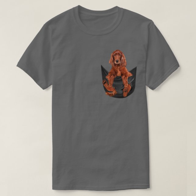 Funny Irish Setter in Your Pocket for Red Setter L T-Shirt (Design Front)