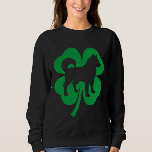 Funny Irish Shamrock Leaf Siberian Husky St Patric Sweatshirt