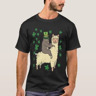 Funny Irish Sloth Llama St Patricks T-Shirt