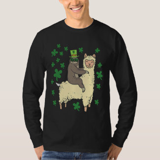 Funny Irish Sloth Llama St Patricks T-Shirt
