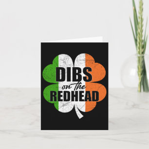 Funny Irish St Patricks Day Shamrock Dibs On The R Card