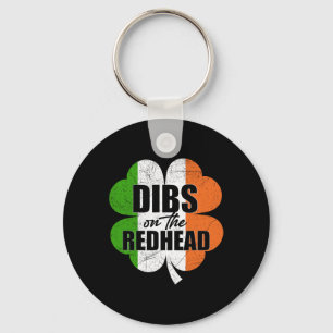 Funny Irish St Patricks Day Shamrock Dibs On The R Key Ring