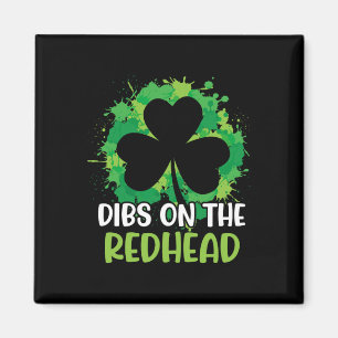 Funny Irish St Patricks Day Shamrock Dibs On The R Magnet