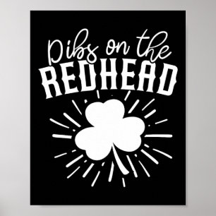 Funny Irish St Patricks Day Shamrock Dibs On The R Poster