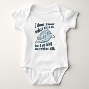 Funny ironing design I hate ironing Baby Bodysuit
