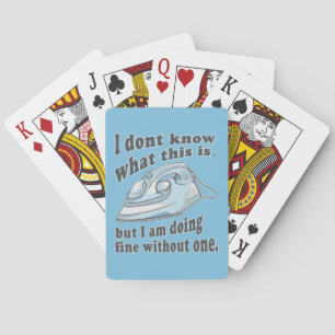 Funny ironing design I hate ironing Playing Cards