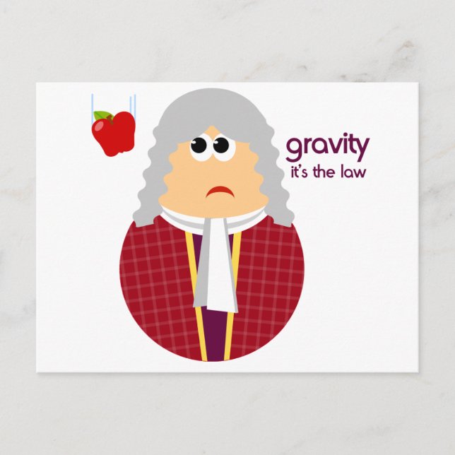 Funny Isaac Newton Postcard (Front)