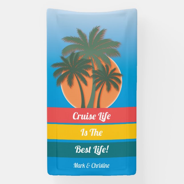 Funny Island Beach Cruise Ship Door Door Decor Banner (Vertical)