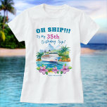 Funny Island Cruise Ship Birthday T-Shirt<br><div class="desc">Get ready to set sail in style with the Tropical Island Cruise Ship Funny Shirt. This hilarious shirt is perfect for anyone celebrating their birthday on a cruise trip. With its playful "Oh Ship! It's My Birthday Trip" slogan, you can customise this shirt by adding your age, cruise location, and...</div>