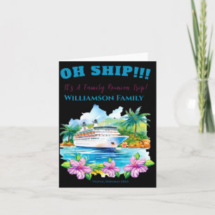 Funny Island Cruise Ship Family Reunion  Card
