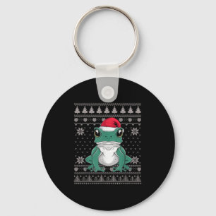 Funny Ison Dart Frog Ugly Christmas Sweater Santa  Key Ring
