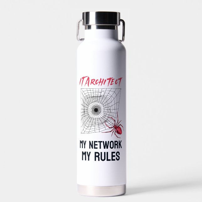 Funny IT Network Admin Humour Gift Water Bottle (Front)