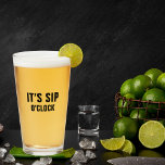 Funny It’s Sip O’Clock Minimalist Dad Birthday Glass<br><div class="desc">Give Dad a simple, funny, and memorable birthday present with this text-only “It’s Sip O’Clock” design. Featuring bold, playful typography, this minimalist style is perfect for dads who love a laugh and a casual drink. A versatile and stylish present that works for home bars, man caves, or birthday celebrations, it’s...</div>