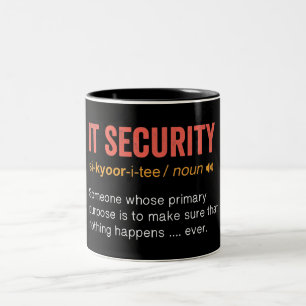 Funny IT Security Definition Two-Tone Coffee Mug