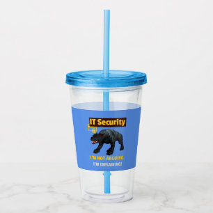 Funny IT Security Explaining Tech Humour Design Acrylic Tumbler