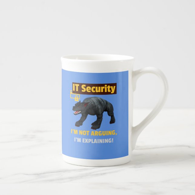 Funny IT Security Explaining Tech Humour Design Bone China Mug (Right)