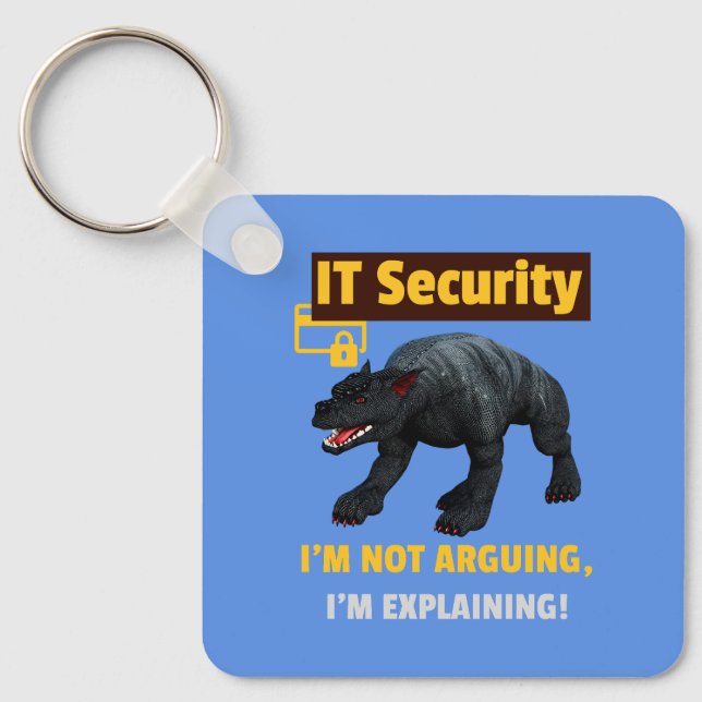 Funny IT Security Explaining Tech Humour Design Key Ring (Front)