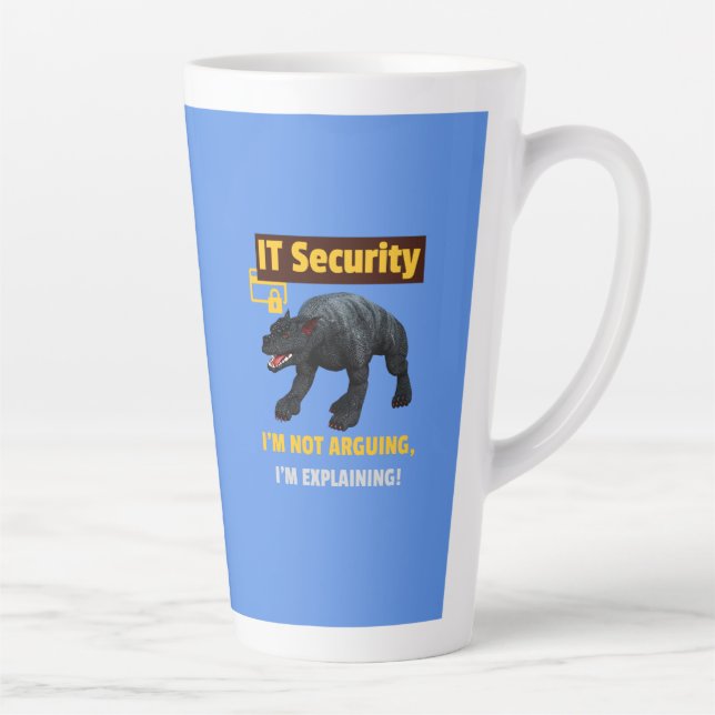 Funny IT Security Explaining Tech Humour Design Latte Mug (Right)