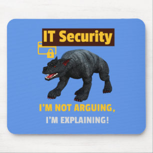 Funny IT Security Explaining Tech Humour Design Mouse Pad