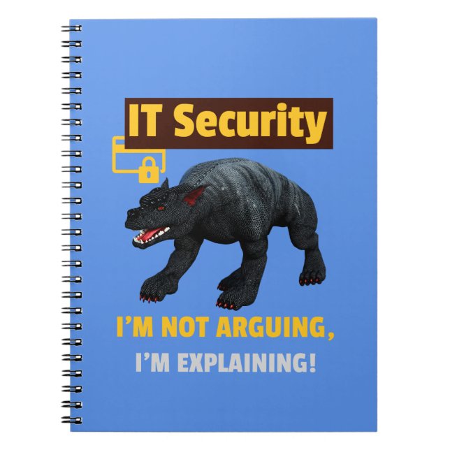 Funny IT Security Explaining Tech Humour Design Notebook (Front)