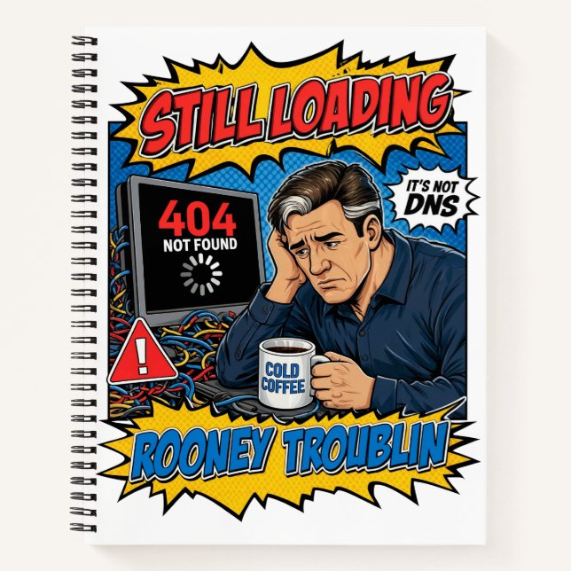 Funny IT Tech Humour loading Pop Art Notebook (Front)