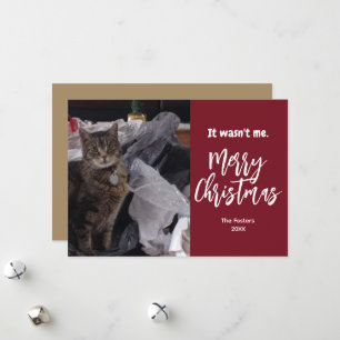 Funny It Wasn't Me Photo Christmas Holiday Card
