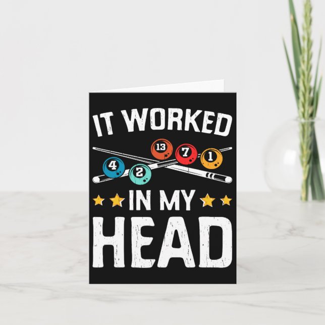 Funny It Worked In My Head Billiard Pool Player Sp Card (Front)