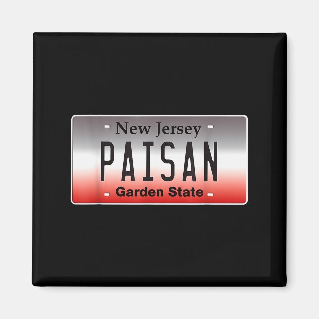 Funny Italian American Flag Paisan Nj New Jersey C Magnet (Front)