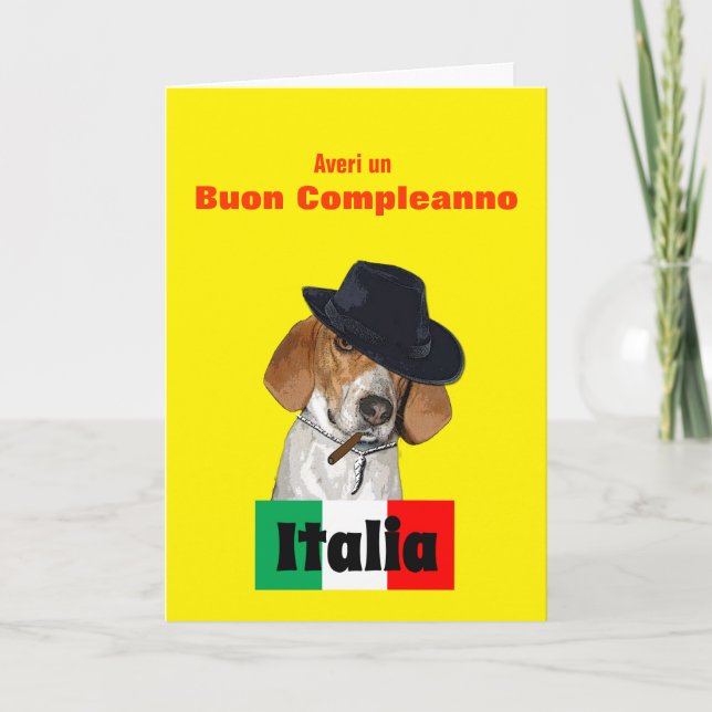 Funny Italian Birthday Mobster Charley Dog Card (Front)