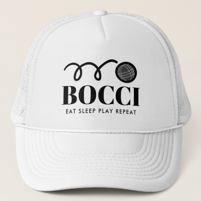 Funny Italian bocci ball game sport trucker hat (Front)