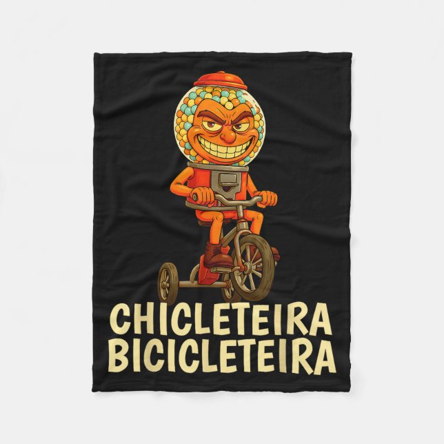 Funny Italian Brainrot Kids Meme Chicleteira Bicic Fleece Blanket (Front)