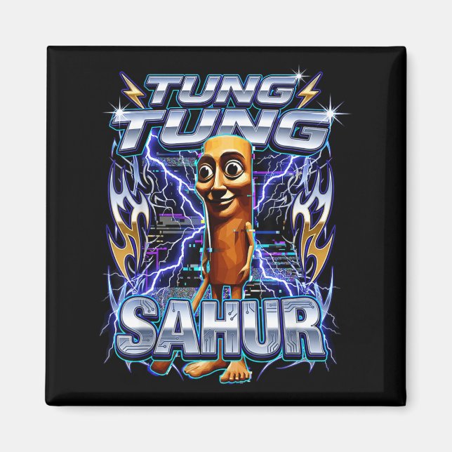 Funny Italian Brainrot Tung Tung Tung Sahur  Magnet (Front)