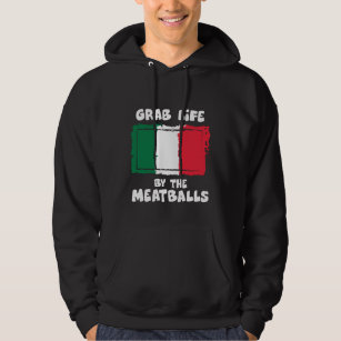 Funny Italian Gift Idea Meatball Italy Flag1 Hoodie