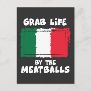 Funny Italian Gift Idea Meatball Italy Flag1 Postcard