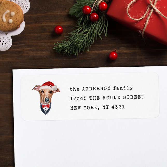 Funny Italian Greyhound Xmas Dog Return Address (Creator Uploaded)