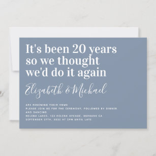Funny It's Been 20 Years Vow Renewal Invitation