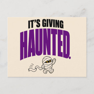 Funny It's Giving Haunted Retro Mummy Halloween  Postcard