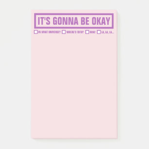 Funny "It's Gonna Be Okay" 4"x6" Post-it Notes