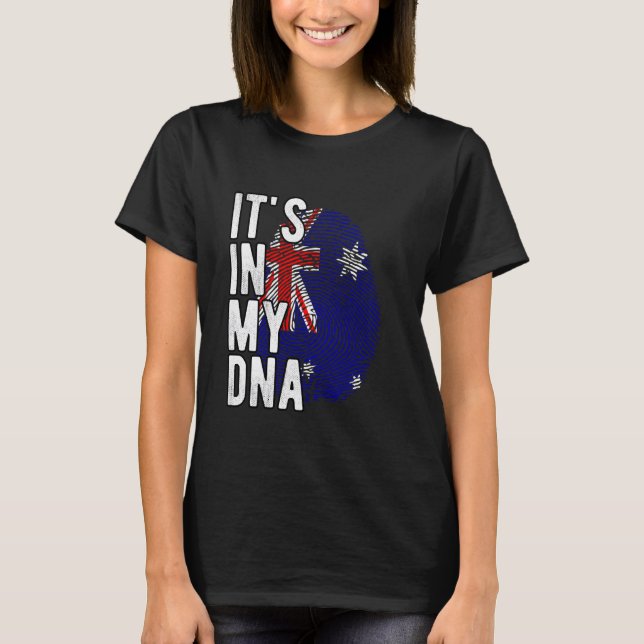 Funny it's in my DNA Australia flag Fingerprint T-Shirt (Front)