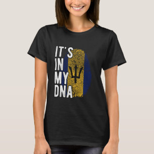 Funny it's in my DNA Barbados flag Fingerprint T-Shirt