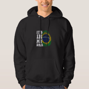 Funny it's in my DNA Brazil flag Fingerprint Hoodie