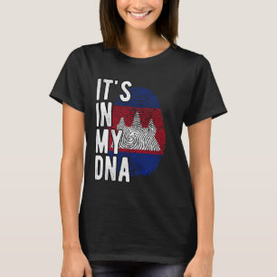 Funny it's in my DNA Cambodia flag Fingerprint T-Shirt