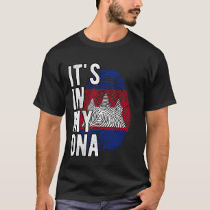 Funny it's in my DNA Cambodia flag Fingerprint T-Shirt