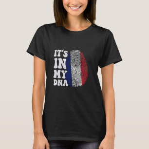 Funny it's in my DNA France flag Fingerprint T-Shirt