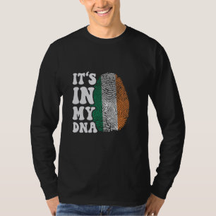 Funny it's in my DNA Ireland flag Fingerprint T-Shirt