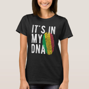 Funny it's in my DNA Mali flag Fingerprint T-Shirt