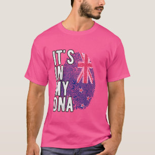 Funny it's in my DNA New Zealand flag Fingerprint T-Shirt