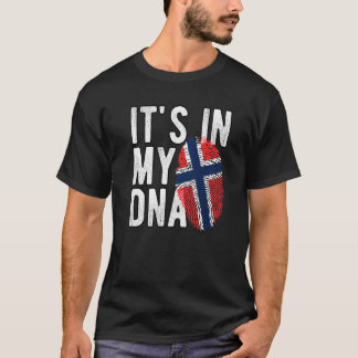 Funny it's in my DNA Norway flag Fingerprint Premi T-Shirt