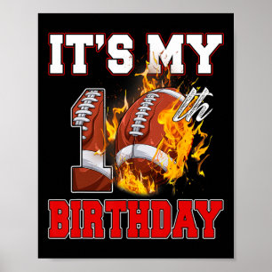 Funny It's My 10th Birthday 10 Years Old Football Poster